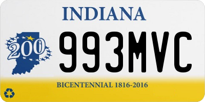 IN license plate 993MVC