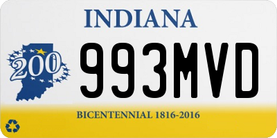 IN license plate 993MVD