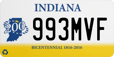 IN license plate 993MVF