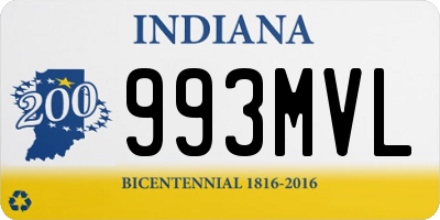 IN license plate 993MVL