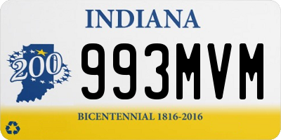 IN license plate 993MVM