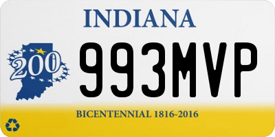 IN license plate 993MVP