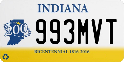 IN license plate 993MVT