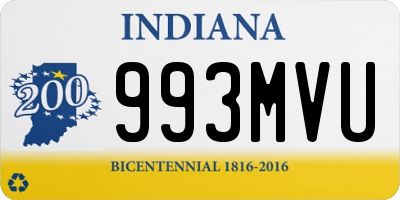 IN license plate 993MVU