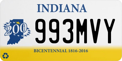 IN license plate 993MVY