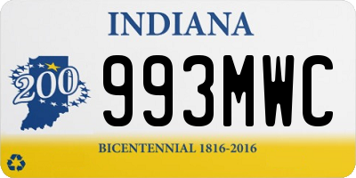 IN license plate 993MWC