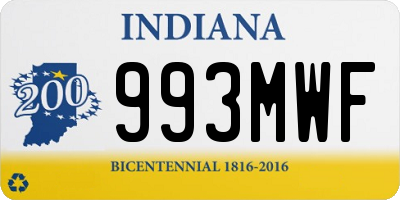 IN license plate 993MWF