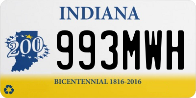 IN license plate 993MWH