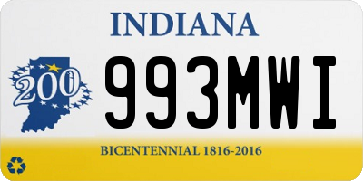 IN license plate 993MWI