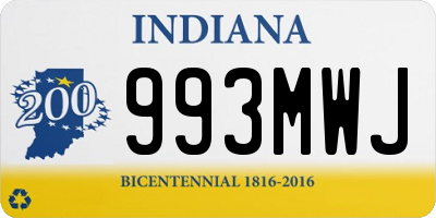 IN license plate 993MWJ