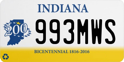 IN license plate 993MWS