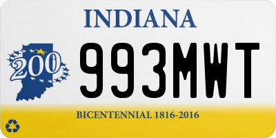 IN license plate 993MWT