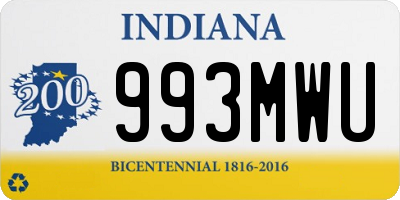 IN license plate 993MWU