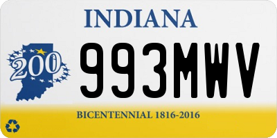 IN license plate 993MWV