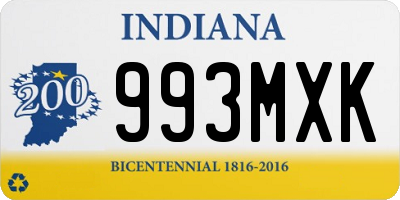 IN license plate 993MXK