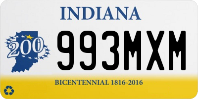 IN license plate 993MXM