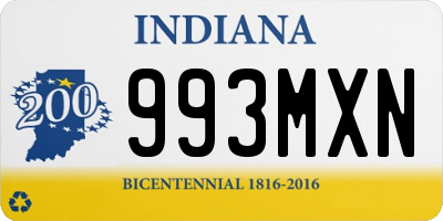 IN license plate 993MXN