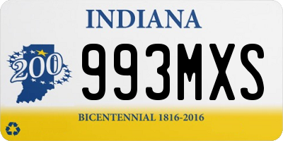 IN license plate 993MXS