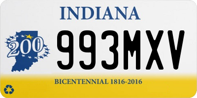 IN license plate 993MXV