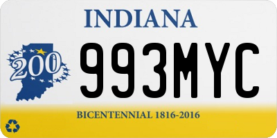 IN license plate 993MYC