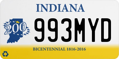 IN license plate 993MYD