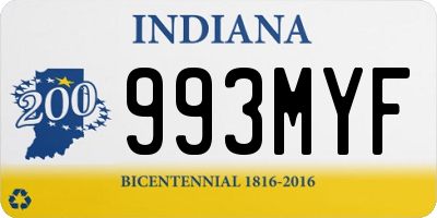 IN license plate 993MYF