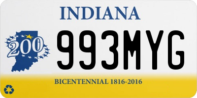 IN license plate 993MYG