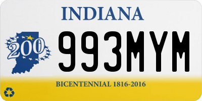 IN license plate 993MYM