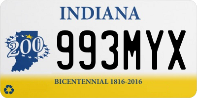 IN license plate 993MYX