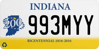 IN license plate 993MYY