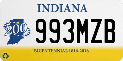 IN license plate 993MZB