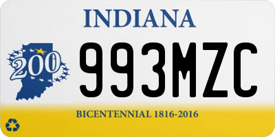 IN license plate 993MZC