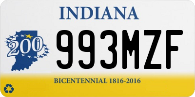 IN license plate 993MZF