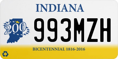 IN license plate 993MZH