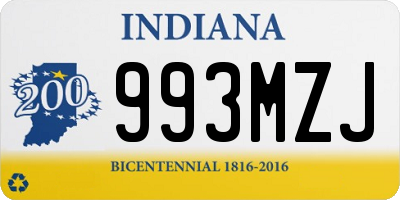 IN license plate 993MZJ