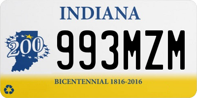 IN license plate 993MZM