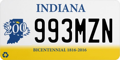 IN license plate 993MZN