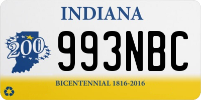 IN license plate 993NBC