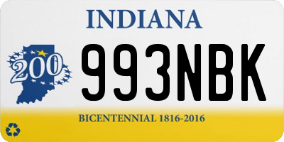 IN license plate 993NBK