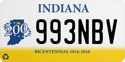 IN license plate 993NBV