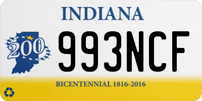 IN license plate 993NCF