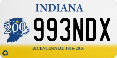 IN license plate 993NDX