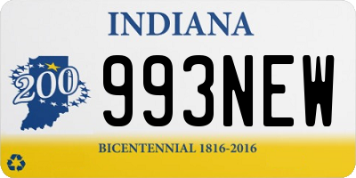 IN license plate 993NEW