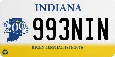 IN license plate 993NIN