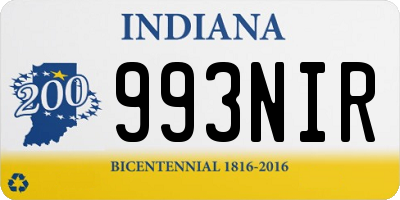 IN license plate 993NIR