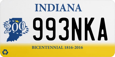 IN license plate 993NKA