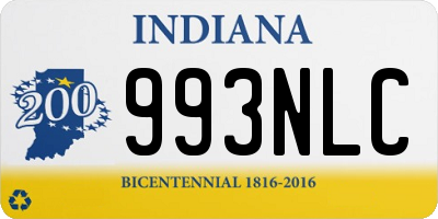 IN license plate 993NLC