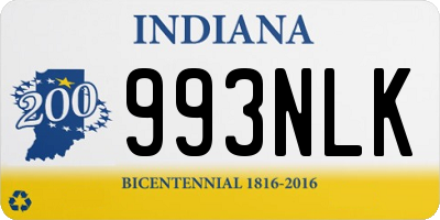 IN license plate 993NLK