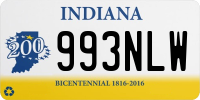 IN license plate 993NLW