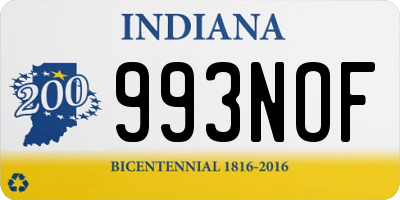 IN license plate 993NOF